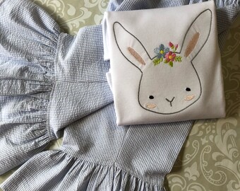 Meisjes Pasen outfit, geborduurd Pasen ruffle tee shirt, peuter easter bunny shirt, Easter bunny shirts, Pasen shirt en broek voor meisjes