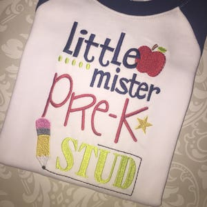 Little Mr stud back to school raglan tee,boys back to school shirt,boy school applique apparel, pre k, first second third grade,kindergarten