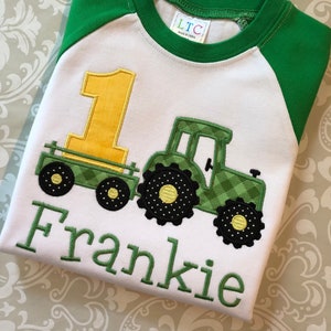 Monogram tractor birthday raglan tee, farm birthday shirt, tractor birthday tee, boys birthday shirt, country boy birthday raglan tee shirt