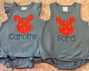 Claire & Charlie Boys White Shirt - Appliqué Crab