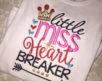 Herzens Brecher Valentinstag t-Shirt für Mädchen, Valentinstag-Shirt für Kleinkindmädchen, Valentinstag Geschenk für Mädchen, Mädchen Applikation Valentinstag Hemd