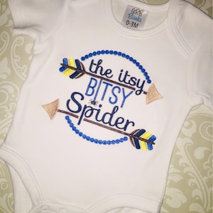 Body de bebé niño con bordado de Itsy Bitsy Spider, ropa de dormir para niño de manga larga o corta