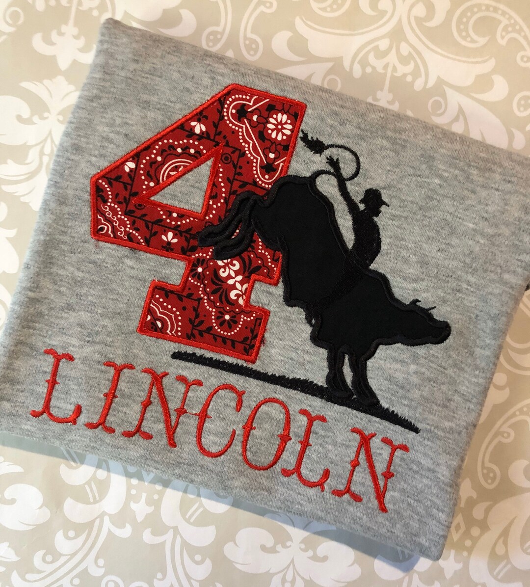 Monogram Bull Rider Birthday Shirt, Rodeo Birthday Tee, Cowboy Birthday ...