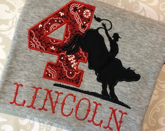 Monogram Bull Rider Birthday Shirt, Rodeo birthday Tee, cowboy Birthday shirt, cowboy rodeo bull riding birthday tee, personalized birthday