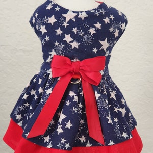 Patriotic Dog Dress: 4th of July Stars & Stripes Harness