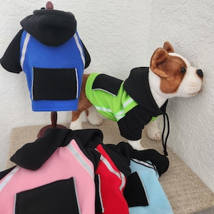 Reflective Fleece Dog Hoodie: Winter Pet Sweatshirt with Pockets