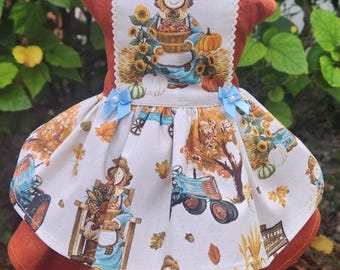 Small Dog Scarecrow Harness Dress, Fall Outfit (size M) - Etsy