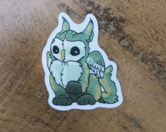 Vinyl Die-Cut Fantasy Owl Griffon Sticker