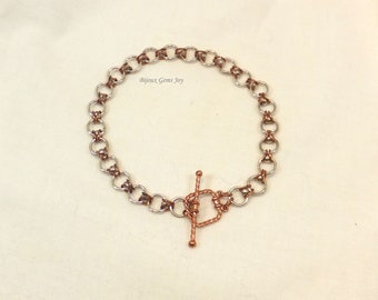 Jazzy Jazz Bracelet, Sterling Silver and Copper