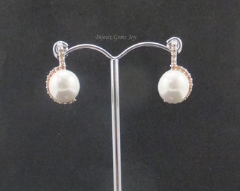 Pearl Drops Earrings, Rhinestone Earrings, Classic Earrings, Gold Rhinestones, Pearl Earrings, Glass Earring, Swing Earring, Stainless Steel