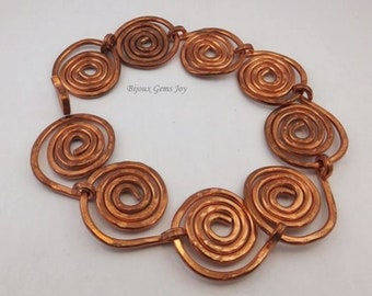 Spiral Train Copper Bracelet