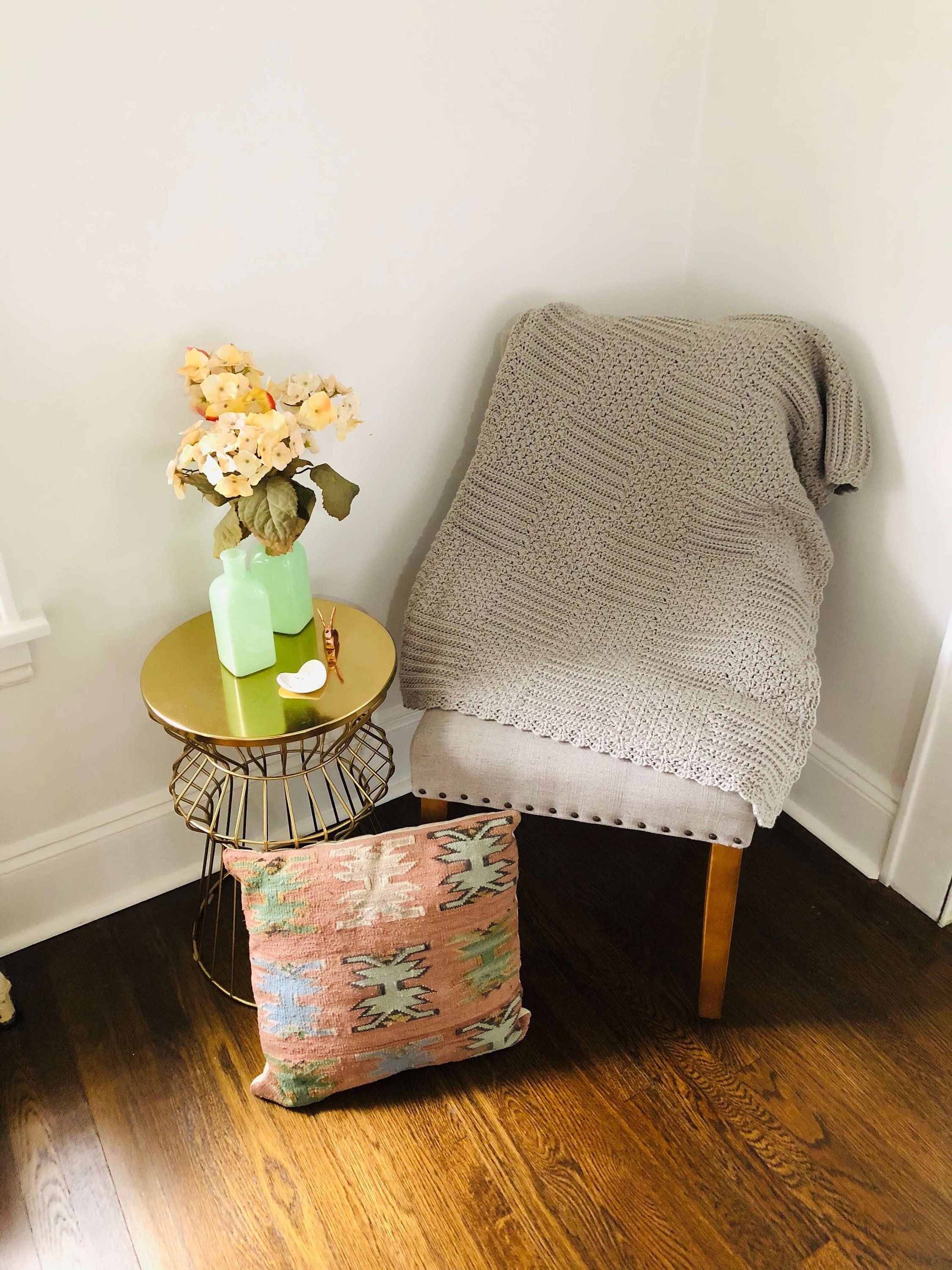 Handmade Neutral Knit Throw/blanket Light Grey Etsy UK