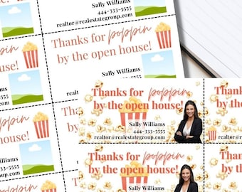 Real Estate Realtor Open House Popcorn Tag