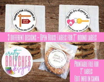 Thanks for Stopping By! 2&quot; Round Colored Open House Labels for Cookies, Treats and more!