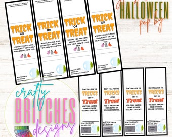 Real Estate Halloween Pop By&#39;s 2 Printable Styles Custom Template for small glow sticks