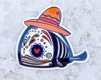 Pablo The Sugar Skull Whale - Vinyl Sticker - Glossy & Matte