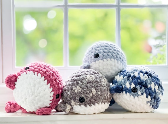 Crochet Plush Whale Amigurumi Soft Cuties Nursery/office/pillows 