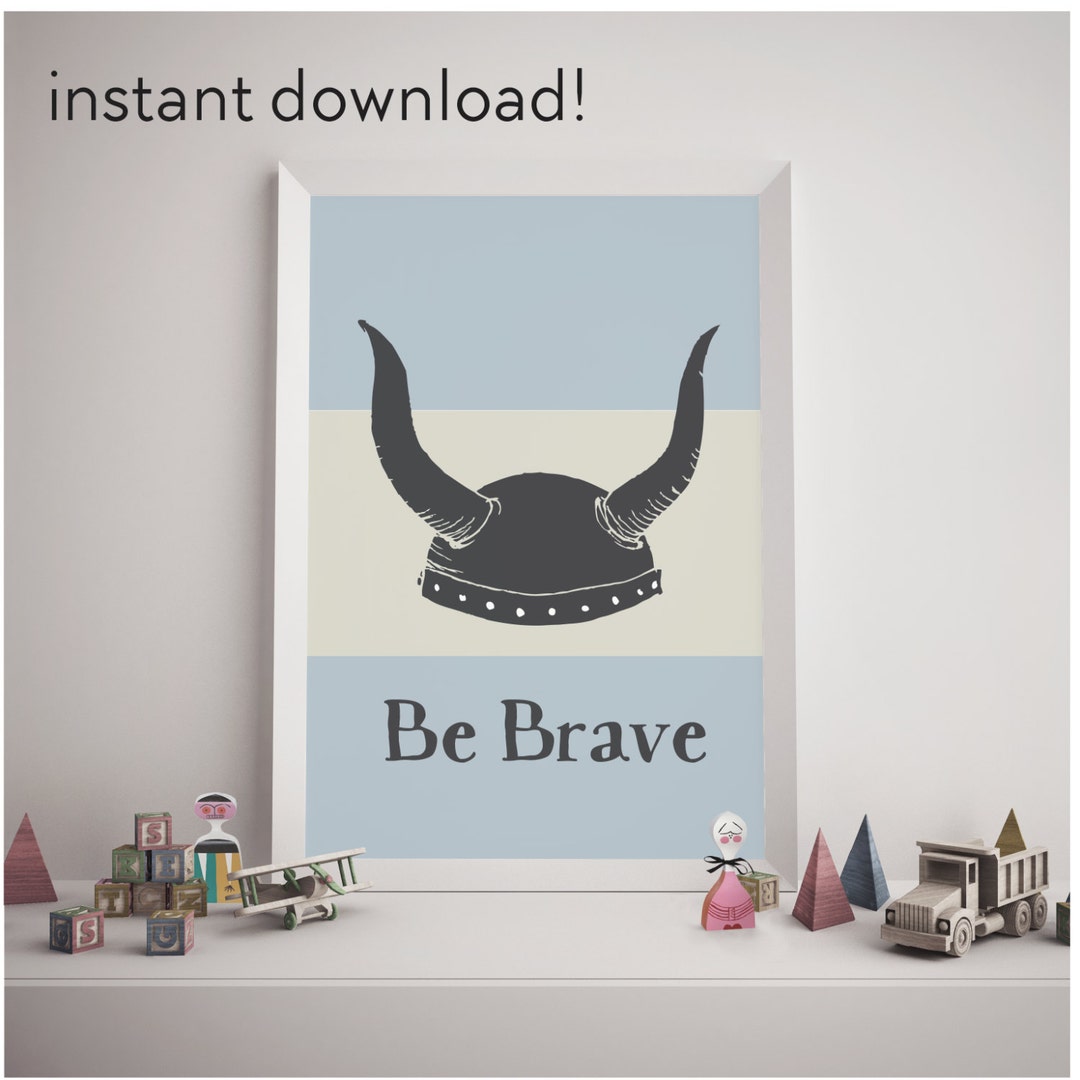 Viking Nautical Print for Nursery, Boys or Girls Room, Instant Download