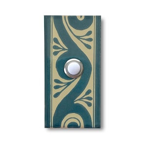 Doorbell 2x4 - Handcrafted Ceramic Tile Cover with Lighted Button - 2 x 4