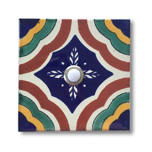 Doorbell 4.25 x 4.25 - Handcrafted Ceramic Tile Cover with Lighted Button