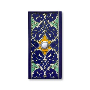 Timbre 3x6 - Cubierta de azulejo cerámico hecha a mano con botón iluminado - 3 x 6