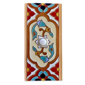 Doorbell 3x6.25 - 03SB Handcrafted Ceramic Tile Cover with Lighted Button - 3 x 6.25