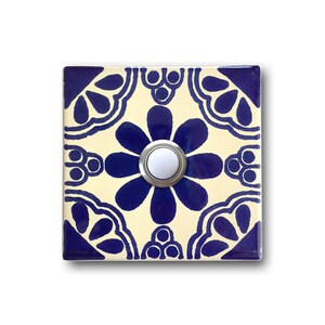 Doorbell 3x3 - Handcrafted Ceramic Tile Cover with Lighted Button - 3 x 3