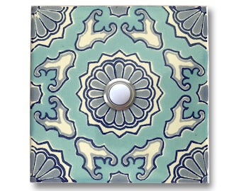 Doorbell 4.25 x 4.25 - Handcrafted Ceramic Tile Cover with Lighted Button