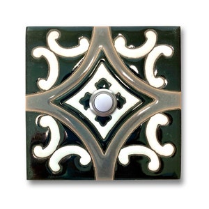 Doorbell 4x4 - 418SB Handcrafted Ceramic Tile Cover with Lighted Button - 4 x 4