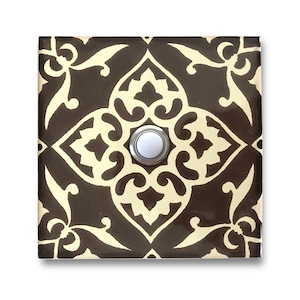 Doorbell 4.25 x 4.25 - Handcrafted Ceramic Tile Cover with Lighted Button