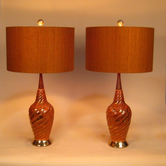 orange lamp shades table lamps