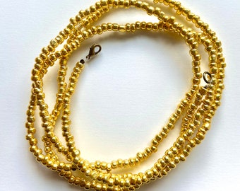 Gold Elastic Waist Beads 37in
