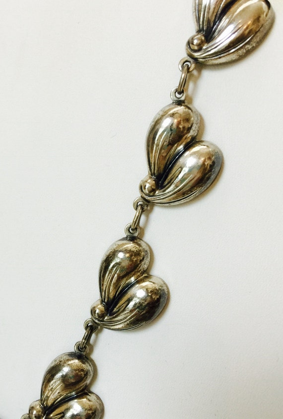 Danecraft sterling necklace vintage leaf motif si… - image 2