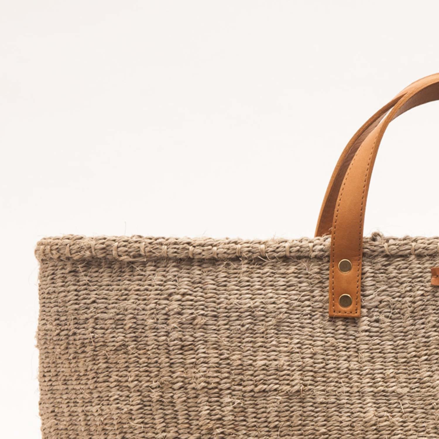 Brown & Grey Woven Shopper. Two Tone Basket Bag With Leather - Etsy UK