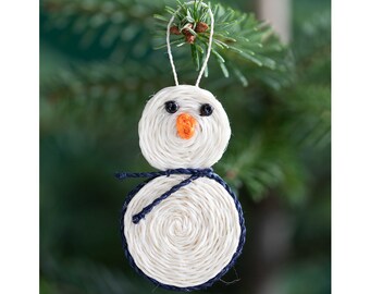 Handwoven Snowman Christmas Decoration