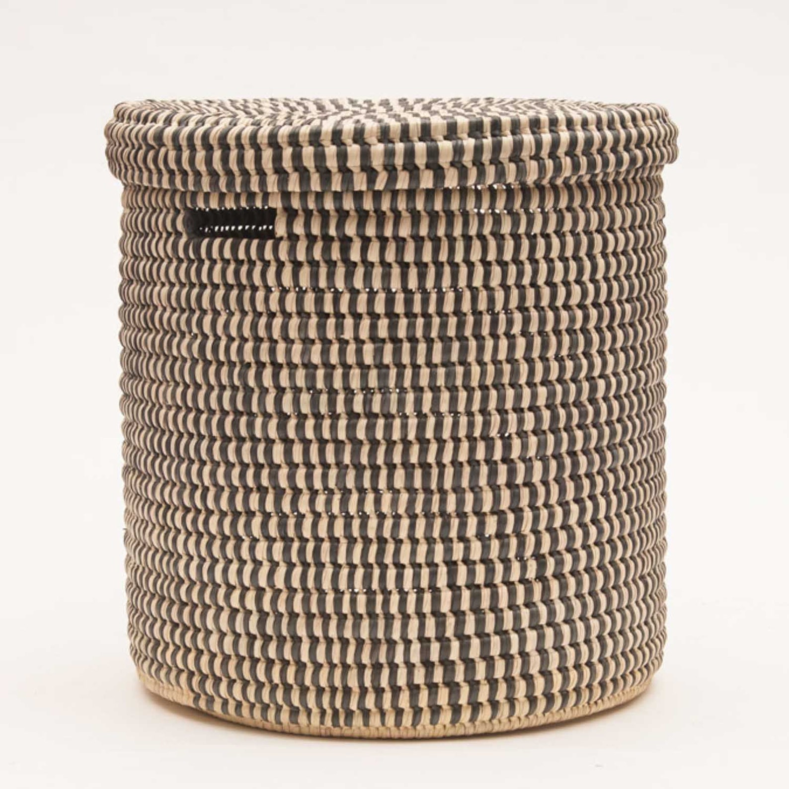 Slate Check Lidded Laundry Basket. Large Washing & Linen Etsy UK