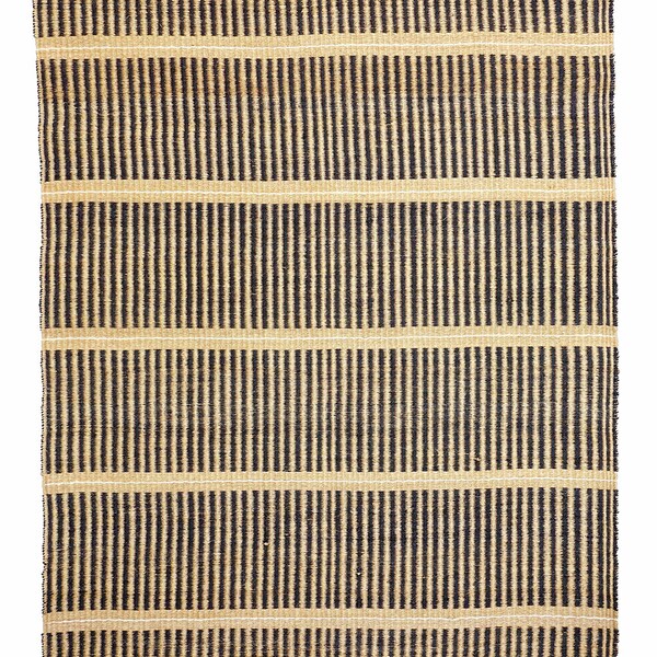 Large Black & Natural Woven Sisal Rug