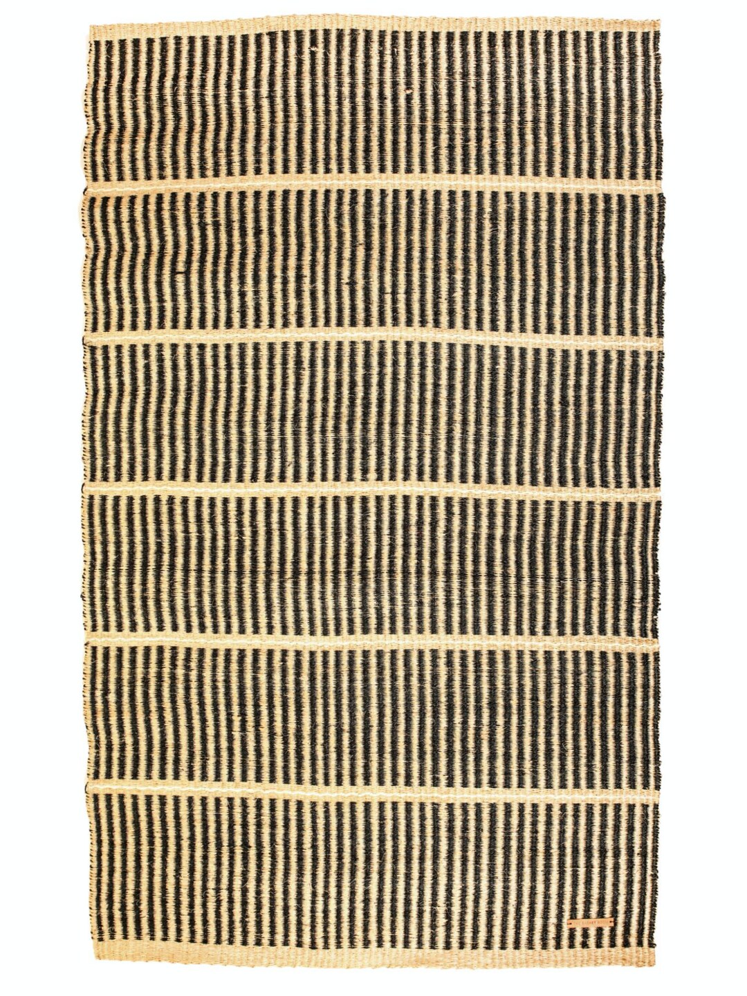 Small Black & Natural Woven Sisal Rug - Etsy