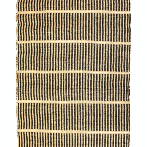Large Black & Natural Woven Sisal Rug Etsy