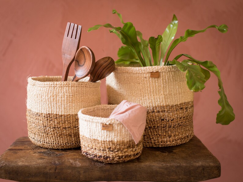 XS Banana Tree Bark Baskets 100 Natural Baskets Handwoven Etsy UK