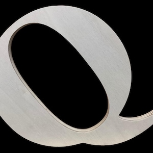 Letras de madera Q de 19 x 18 x 1,27 cm, en blanco, sin terminar, para manualidades, pintura, decoración de pared, hogar y fiestas.
