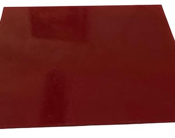Lámina de vidrio opaco rojo sólido de 6 x 6 pulgadas, 3 mm
