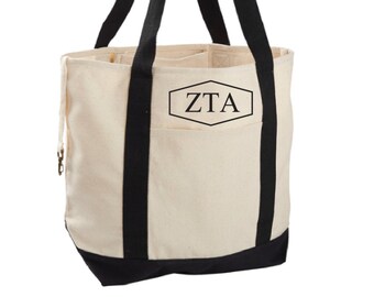 ZTA Sorority Letter Weekend Getaway Bag Zeta Tau Alpha Weekender Tote Bag Zeta Travel Bag Carry On