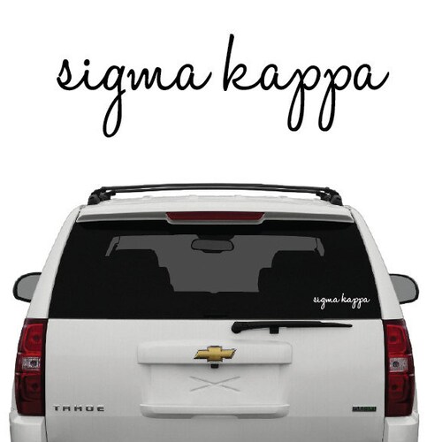 Sigma Kappa Decal Sorority Car Decals Sorority Vinyl Decal Etsy