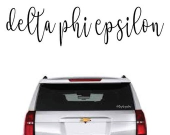 Delta Phi Epsilon // D Phi E  // Sorority Vinyl Car Window Decal (stea) // Laptop Decal // Greek Letters Sticker Decal