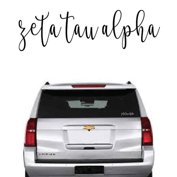 Zeta Tau Alpha // Zeta // Sorority Vinyl Car Window Decal (stea) // Laptop Decal // Greek Letters Sticker Decal