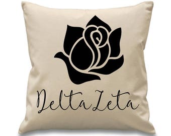 Delta Zeta // DZ // Sorority Canvas Pillow // 17x17// Symbol Pillow // Sorority and Greek Gift Item// Big Little Gift