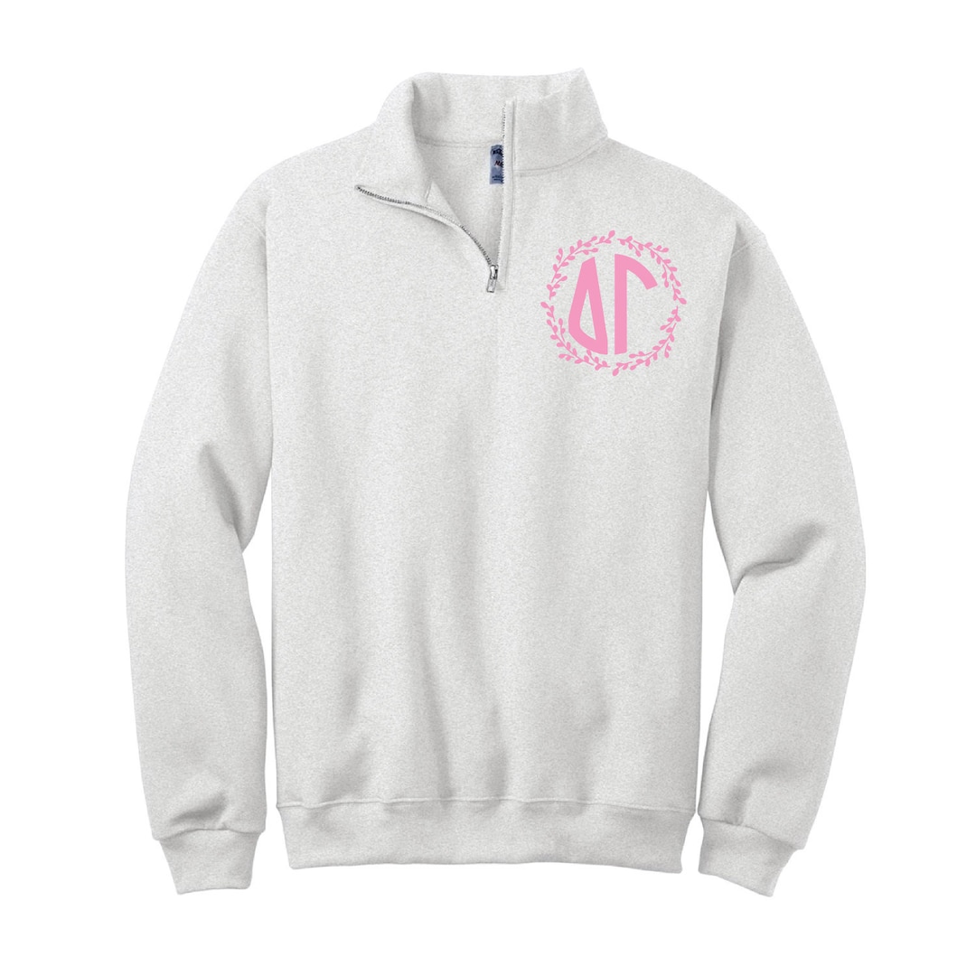 Delta Gamma Quarter Zip Pullover - Sorority Sweatshirt With Embroidery
