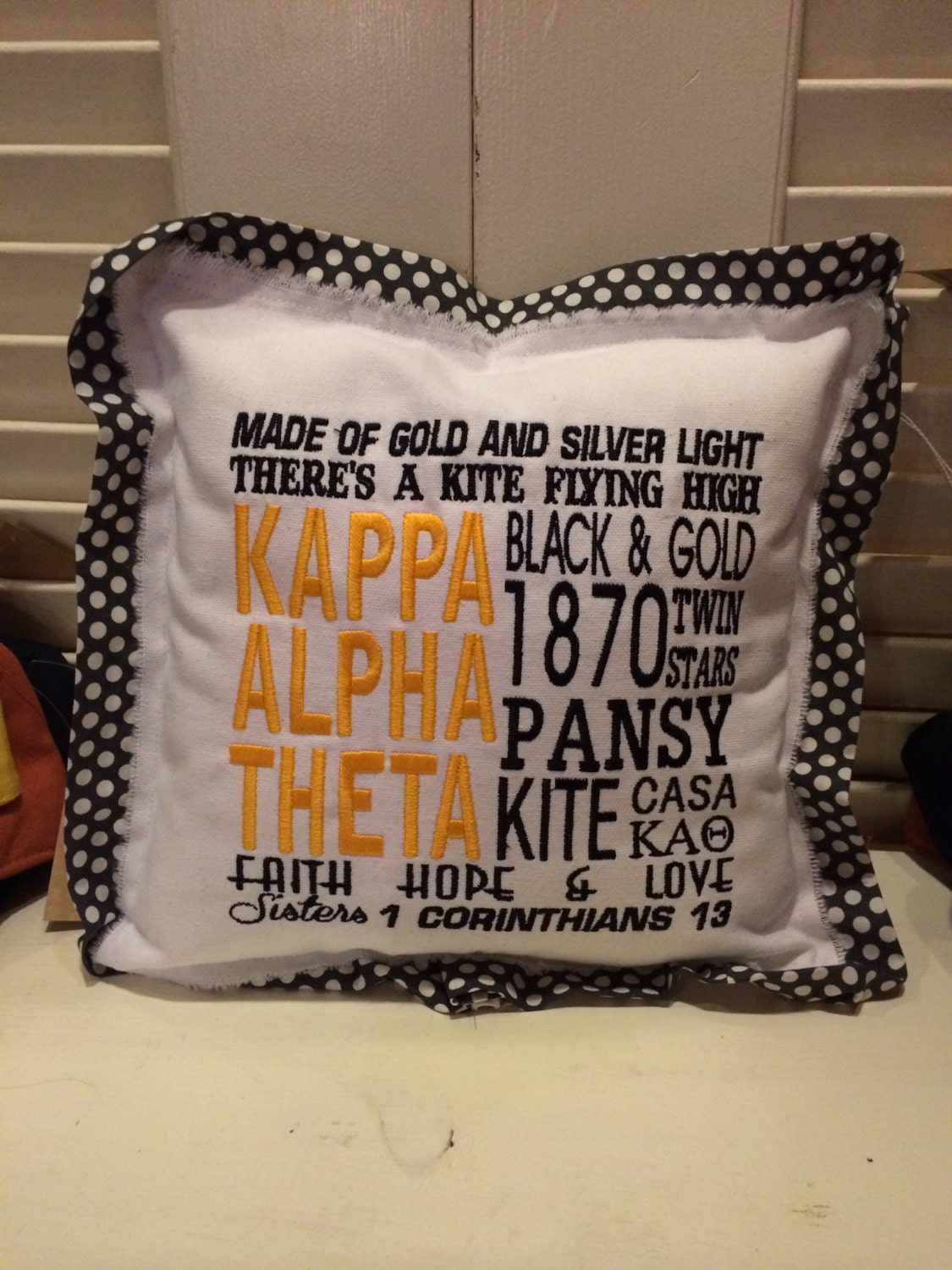 Kappa Alpha Theta Sorority Decorative Pillow-New! 