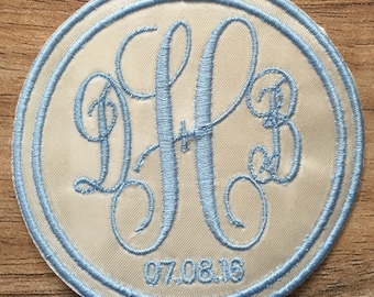 Something Blue Wedding Dress Monogram (circle)